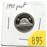 1990 Canadian 5-cents, Proof