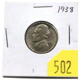 1938 Jefferson nickel