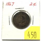 1867 2-cent piece