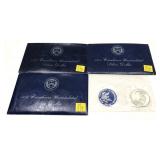 x3- 1971 Eisenhower dollars, Unc., -x3 dollars,