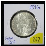 1896 Morgan dollar, gem BU