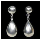 Sterling silver post earrings with pear shape
