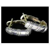 Sterling silver lever back post half hoop earrings