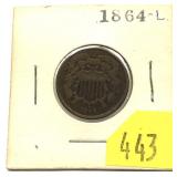 1864 2-cent piece