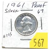 1961 Washington quarter, Proof