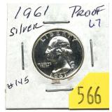 1961 Washington quarter, Proof