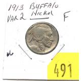 1913 Buffalo nickel, Type II