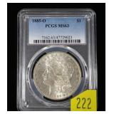 1885-O Morgan dollar, PCGS slab certified MS-63