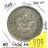 1908 China dollar