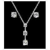 Sterling silver CZ stud earrings, approx.0.75 ct.