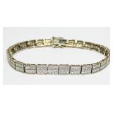 Sterling silver gold wash 7.5" double row tennis