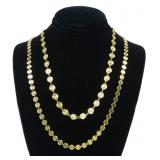 Lot, sterling silver gold wash 20" necklaces,