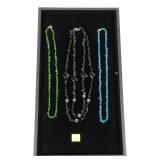 Lot, sterling clasped bead necklaces: Russian