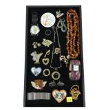 Lot, fashion jewelry and watches, some sterling,