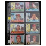Lot, 8 Topps 1960 baseball cards: #