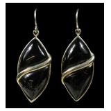 Sterling silver gold wash black onyx shepherd hook