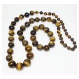 32" Graduated large bead tiger eye necklace and 8"