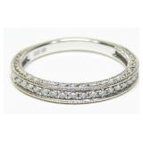 14K White gold diamond eternity band ring with