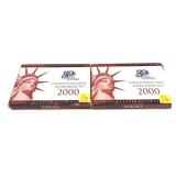 x2- 2000 silver Proof sets, -x2 sets, Sold by the