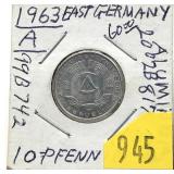 1963 German 10 pfennigs