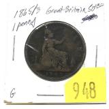 1865/3 British penny