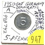 1950 German 5 pfennigs