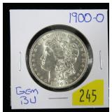 1900-O Morgan dollar, gem BU
