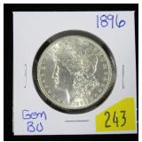 1896 Morgan dollar, gem BU