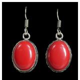 Sterling silver bezel set Southwestern coral