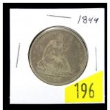 1844 Seated Liberty half dollar