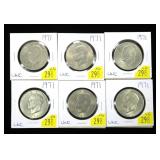 x6- 1971 Eisenhower dollars, Unc., -x6 dollars,