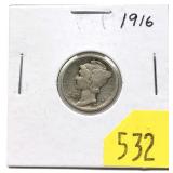 1916 Mercury dime