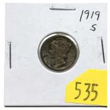 1919-S Mercury dime