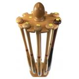 Lot, 6 baseball bats plus display stand