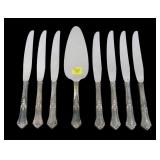Set of 8 sterling handled knives, "Stately" by