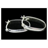 Sterling silver stirrup hoop earrings,
