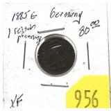 1885 German 1 pfennig