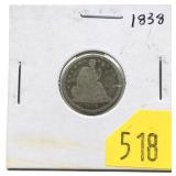 1838 Seated Liberty dime