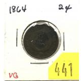 1864 2-cent piece