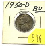 1950-D Jefferson nickel