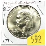 1974-S Proof silver Eisenhower dollar