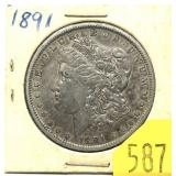 1891 Morgan dollar