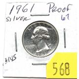1961 Washington quarter, Proof