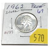 1962 Washington quarter, Proof