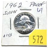 1962 Washington quarter, Proof