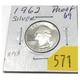 1962 Washington quarter, Proof