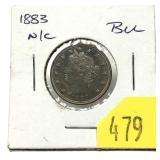 1883 Liberty nickel, Unc.