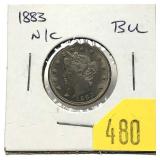 1883 Liberty nickel, Unc.