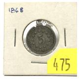 1868 Shield nickel