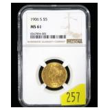 1906-S $5 Gold Liberty Half Eagle, NGC slab